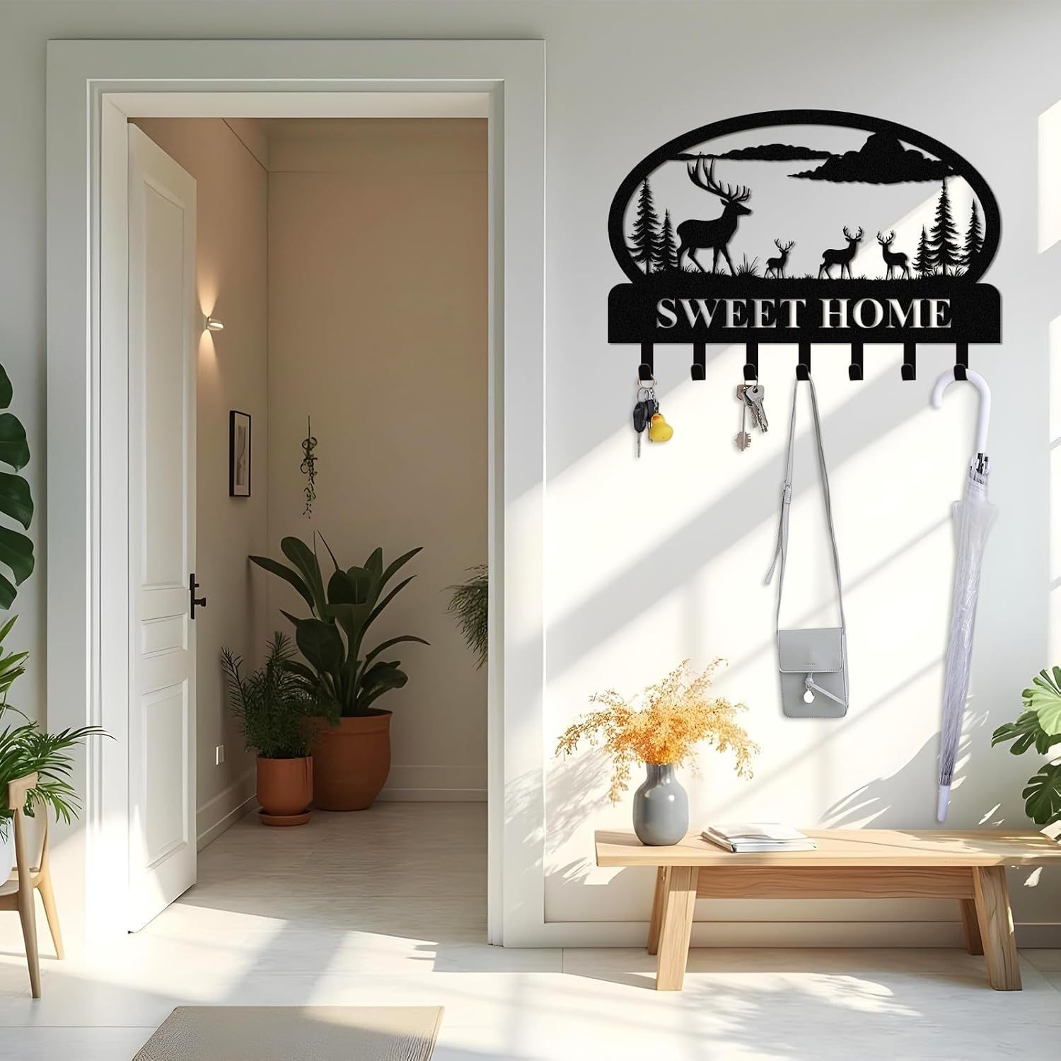 Personalized Key Holder for Wall, Custom Camping Wall Key Hooks with Name-MetalsignX