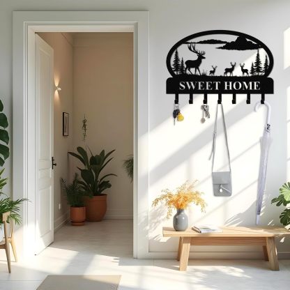 Personalized Key Holder for Wall, Custom Camping Wall Key Hooks with Name-MetalsignX