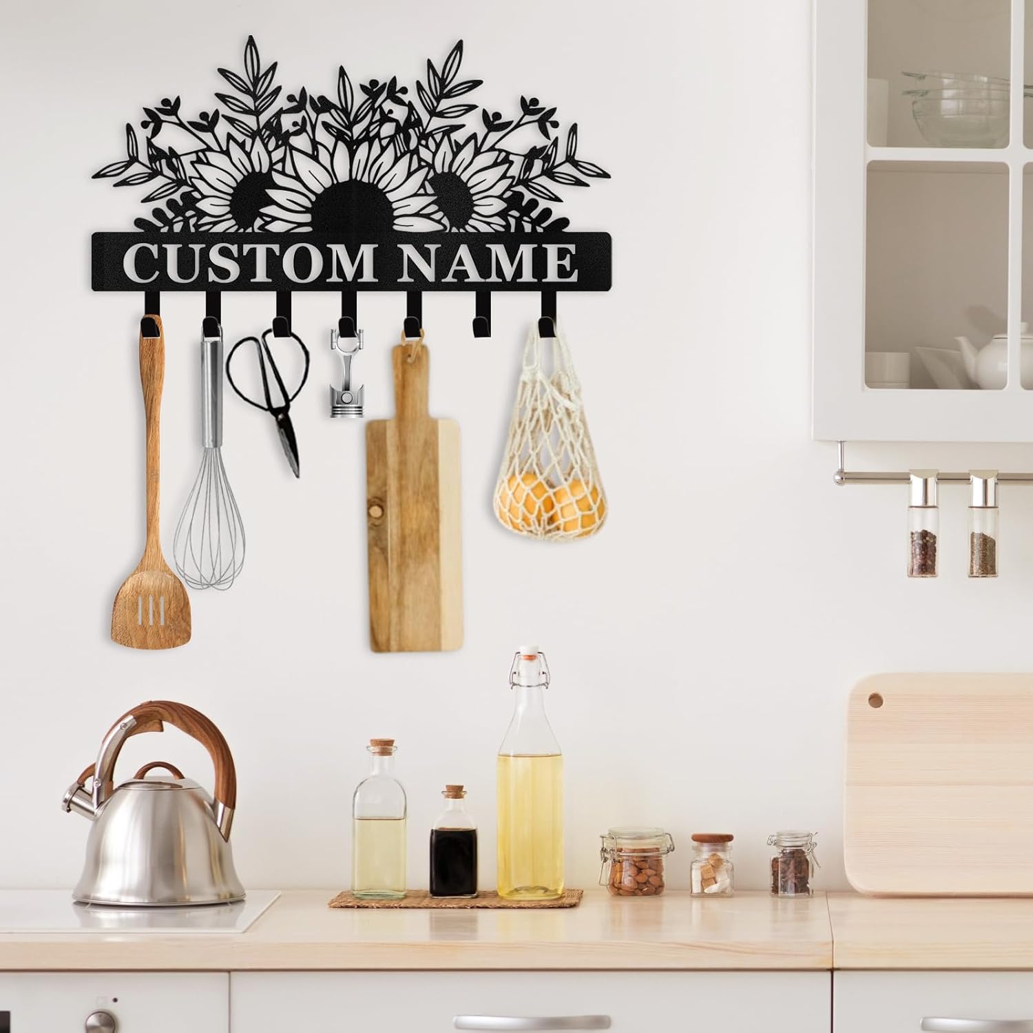 Custom Name Metal Key Holder Wall Mount, Organizer Rack for Home Entryway-MetalsignX