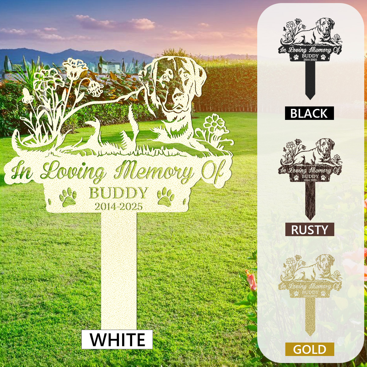 Labrador Memorial Garden Sign, Personalized Labrador Dog Memorial Sign, Pet Loss Tribute, Dog Loss Garden