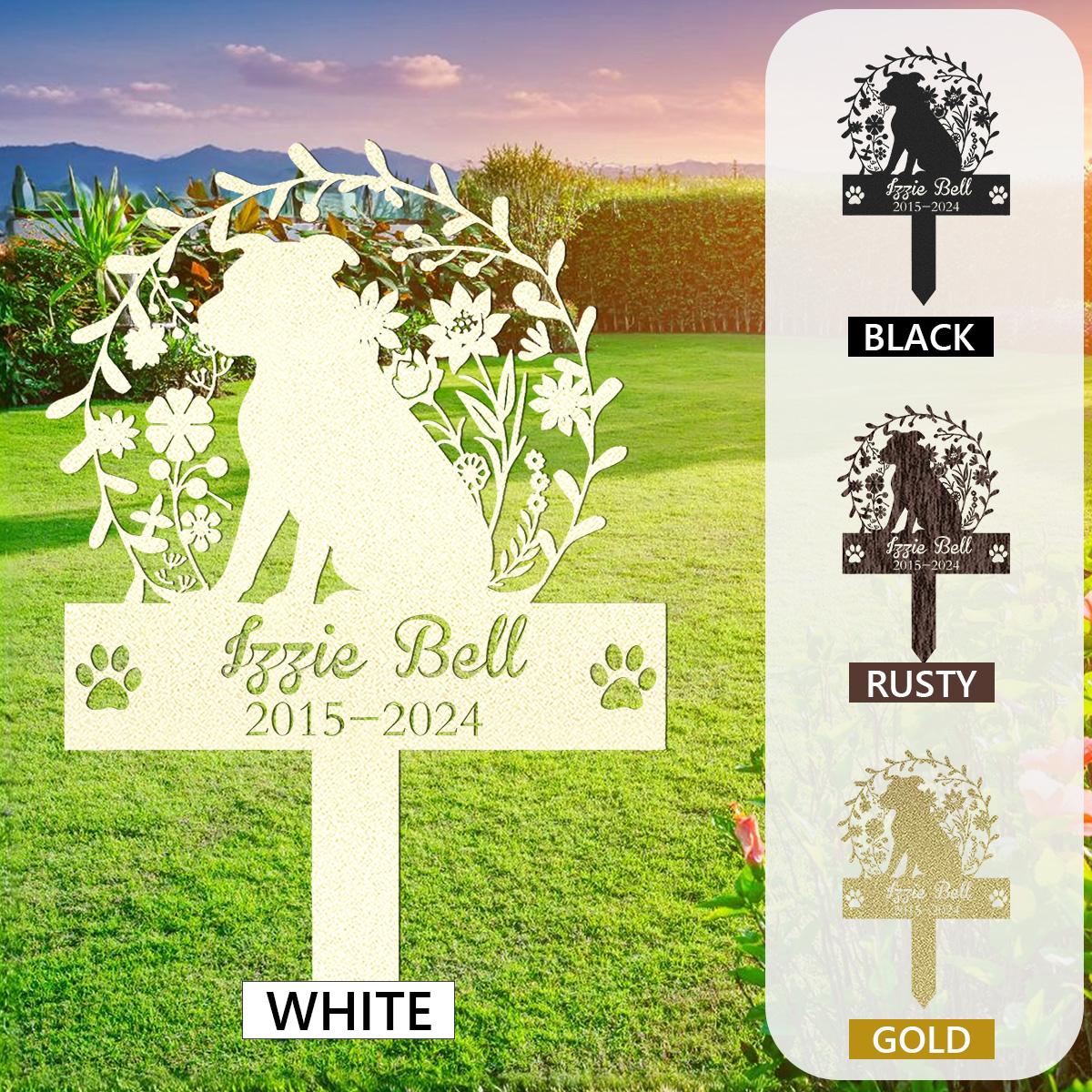 Custom Dog Memorial Stake Metal Sign