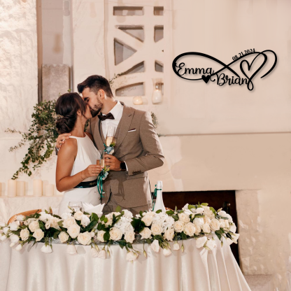 Personalized Infinity Sign, Custom Metal Name Sign, Wedding & Engagement Gift, Family Wall Art, Housewarming Gift 