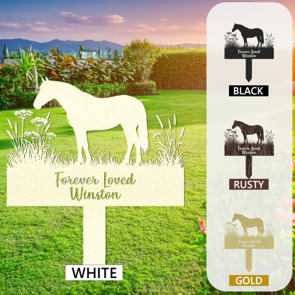 Custom Horse Memorial Grave Marker, Personalized Engraved Horse Name Keepsake, Garden Sign, Horse Loss Gift, Pet Plaque Burial Stake, Horse