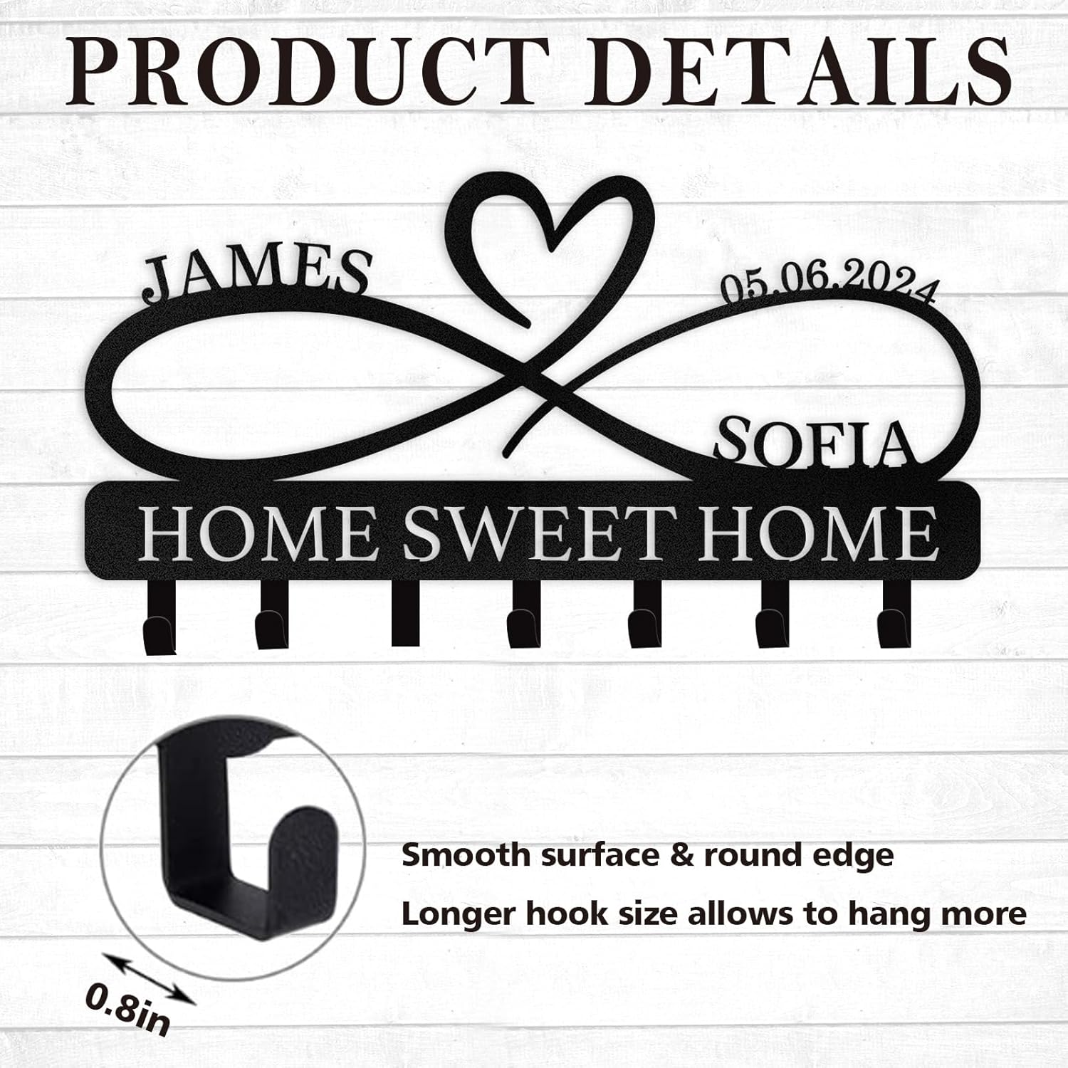 Personalized Key Holder for Wall, Custom Forest Deer Coat Rack Wall Hanging-MetalsignX