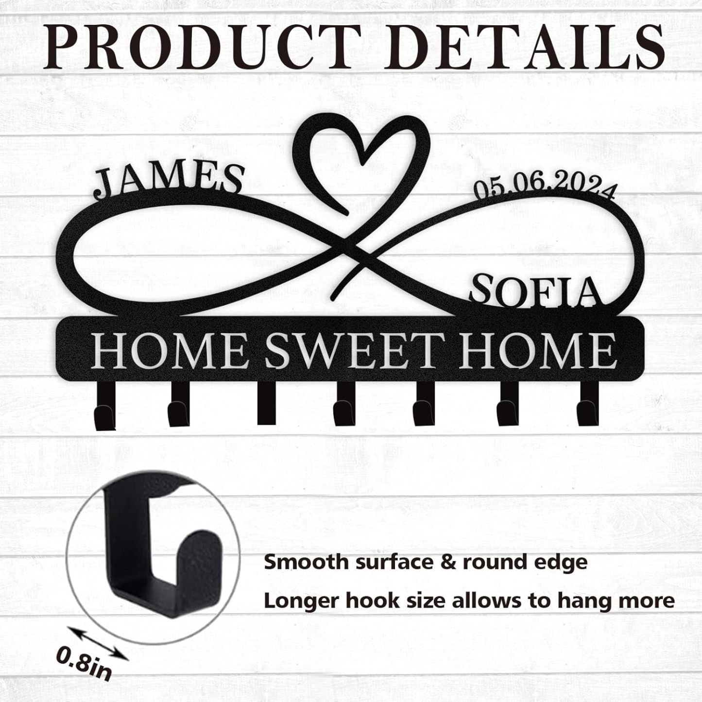 Personalized Key Holder for Wall, Custom Forest Deer Coat Rack Wall Hanging-MetalsignX