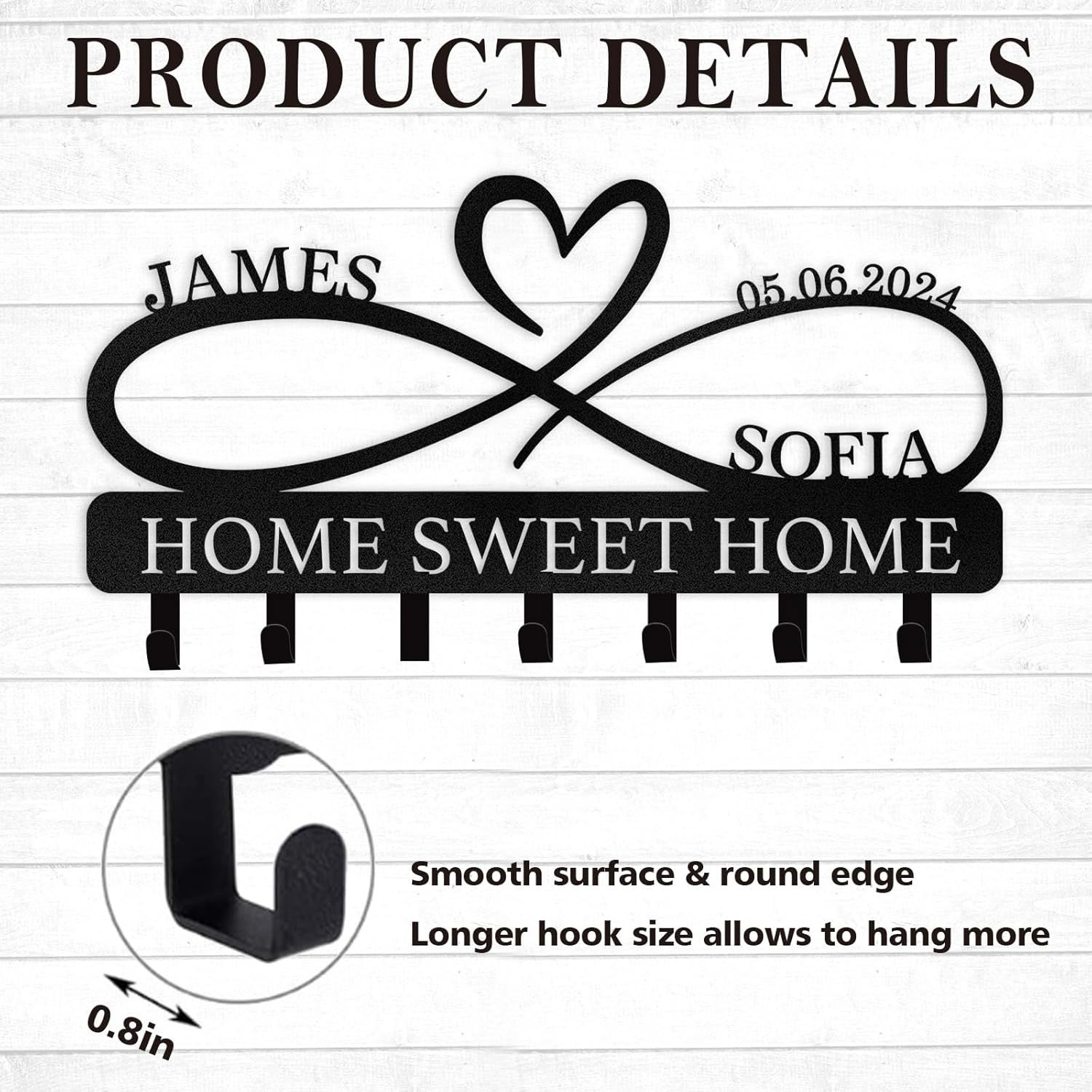 Personalized Key Holder for Wall, Custom Forest Deer Coat Rack Wall Hanging-MetalsignX