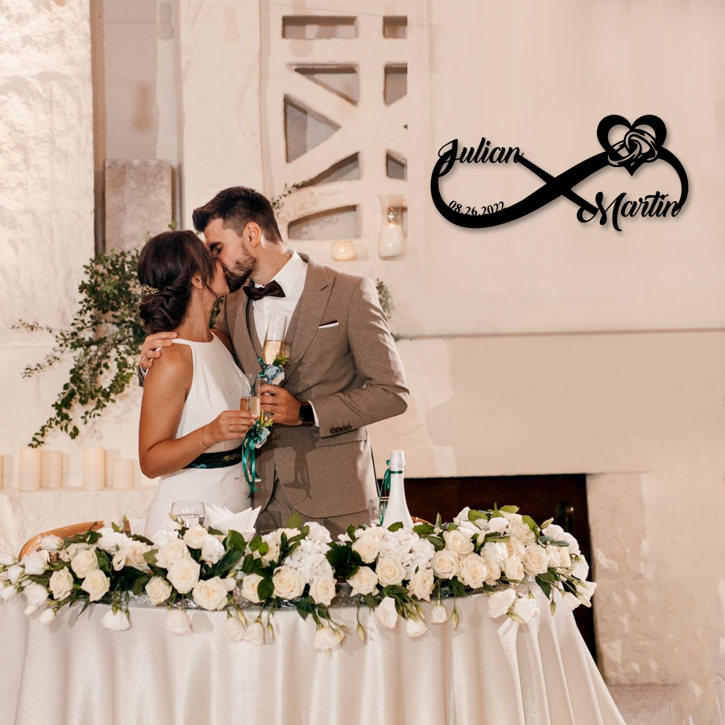 Personalized Infinity Sign, Custom Metal Name Sign, Wedding & Engagement Gift, Family Wall Art, Housewarming Gift 