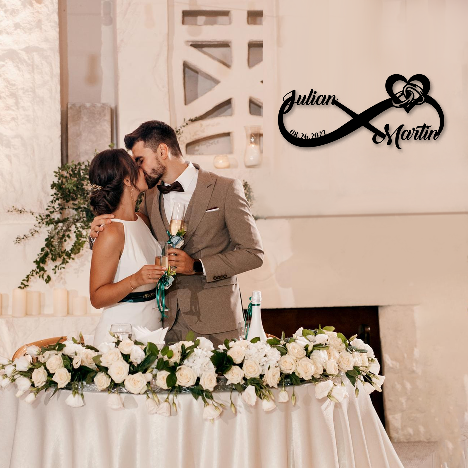 Personalized Infinity Sign, Custom Metal Name Sign, Wedding & Engagement Gift, Family Wall Art, Housewarming Gift 