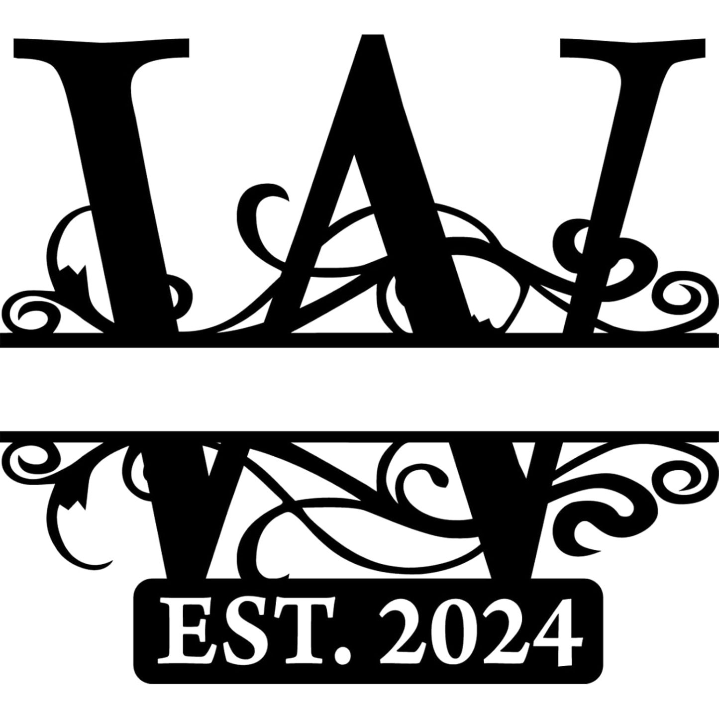 Custom Last Name Metal Sign, Split Letter Monogram Wall Decor, Personalized Wedding Gift for Outdoor Spaces-MetalsignX