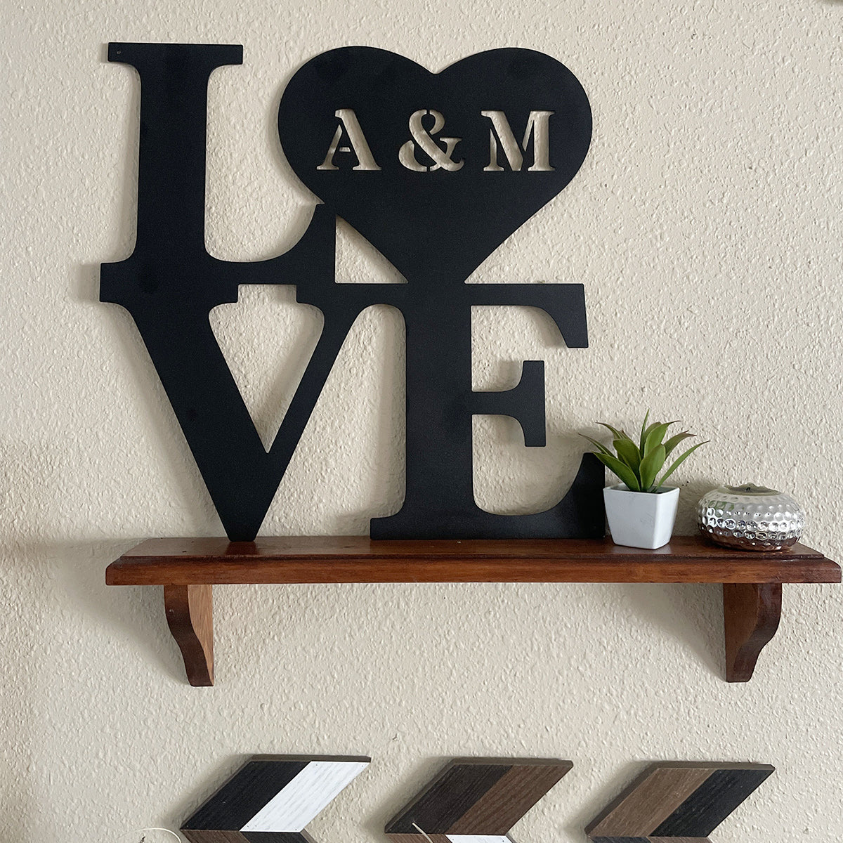 Custom Metal Love Sign, Personalized Monogram Wall Art, Rustic Home Decor, Perfect for Gifts-MetalsignX