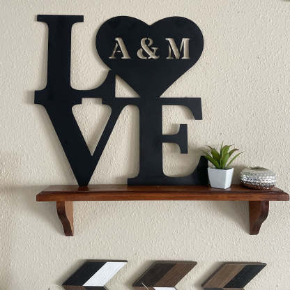 Custom Metal Love Sign, Personalized Monogram Wall Art, Rustic Home Decor, Perfect for Gifts-MetalsignX