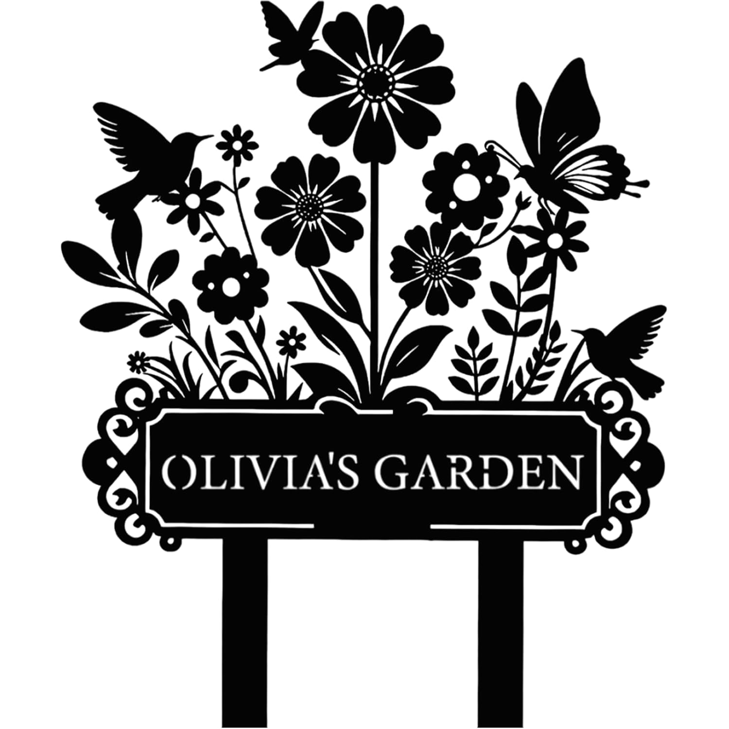 Personalized Garden Name Sign, Custom Sign Outdoor Metal,  Gardening Decor Gifts for Gardeners-MetalsignX