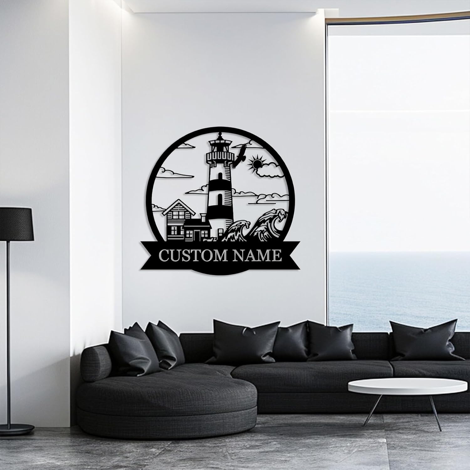 Personalized Lighthouse Metal Sign – Custom Nautical Outdoor Wall Decor for Beach House & Cabin-MetalsignX