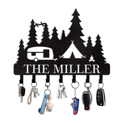 Personalized Key Holder for Wall, Custom Forest Deer Coat Rack Wall Hanging-MetalsignX