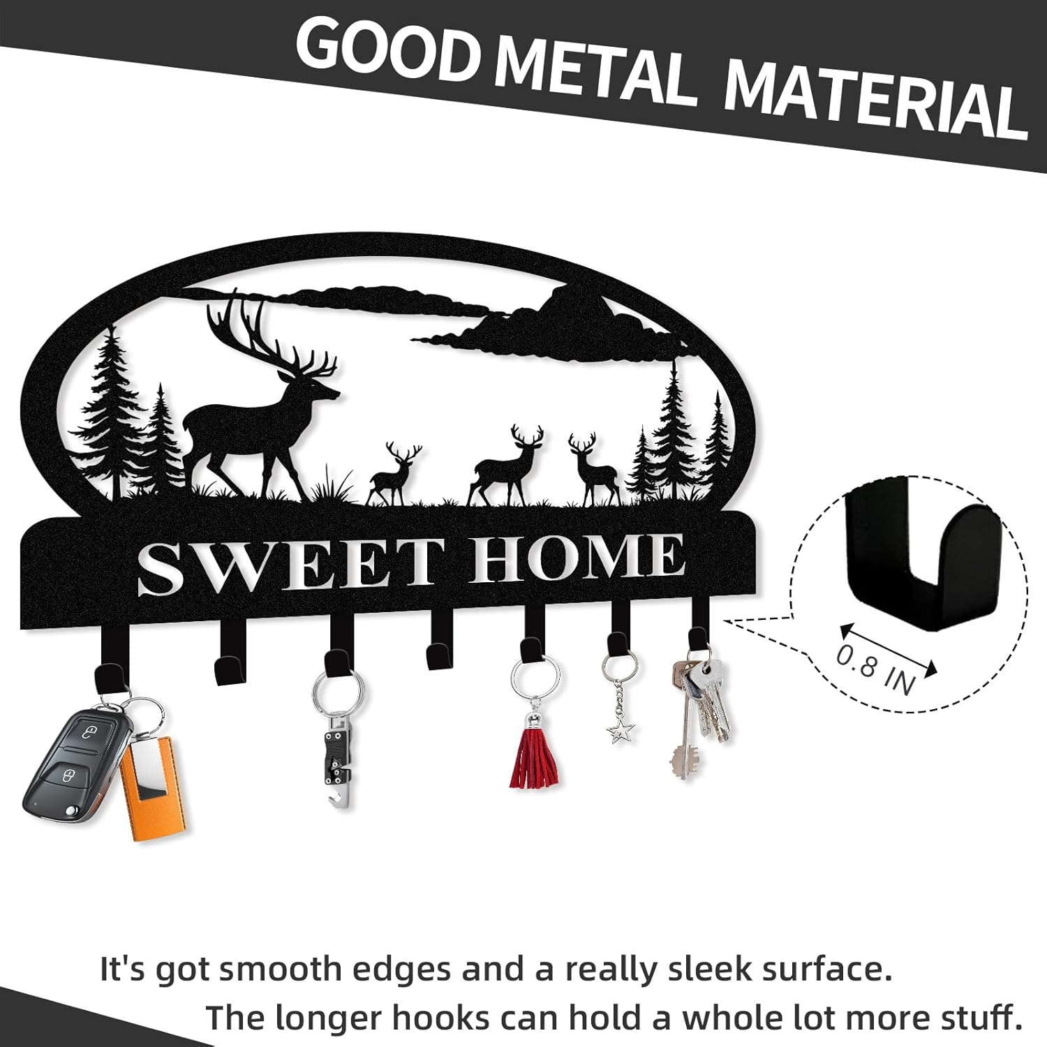 Personalized Key Holder for Wall, Custom Camping Wall Key Hooks with Name-MetalsignX