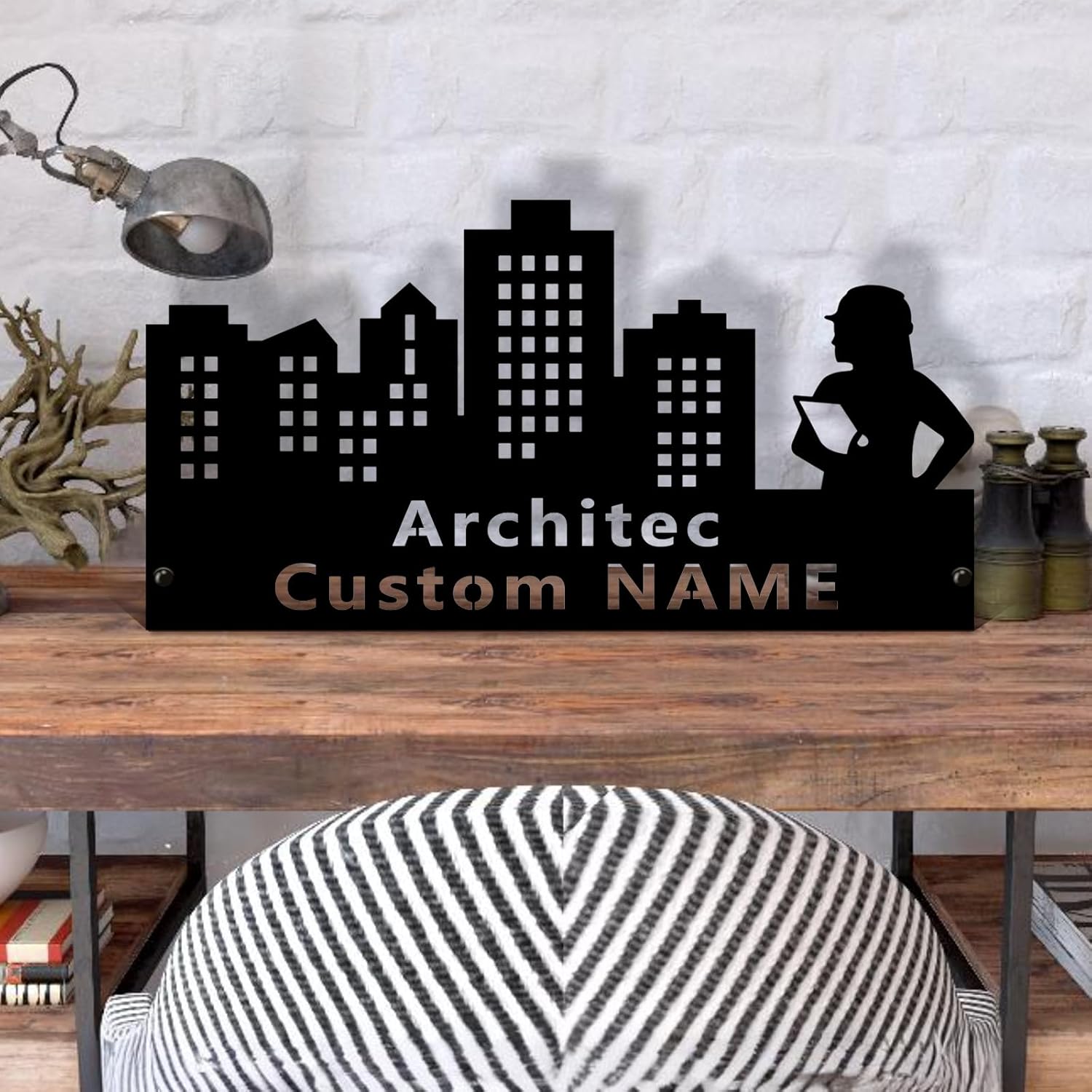  Custom Family Name Plate for Desk, Metal Sign Name Tags, Personalized Desk Accessories-MetalsignX