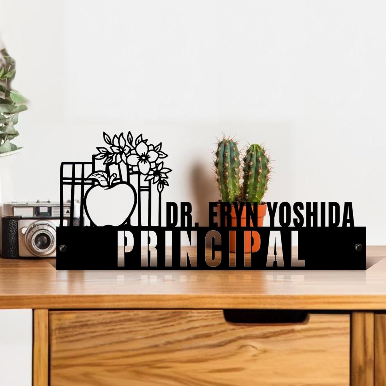  Custom Family Name Plate for Desk, Metal Sign Name Tags, Personalized Desk Accessories-MetalsignX