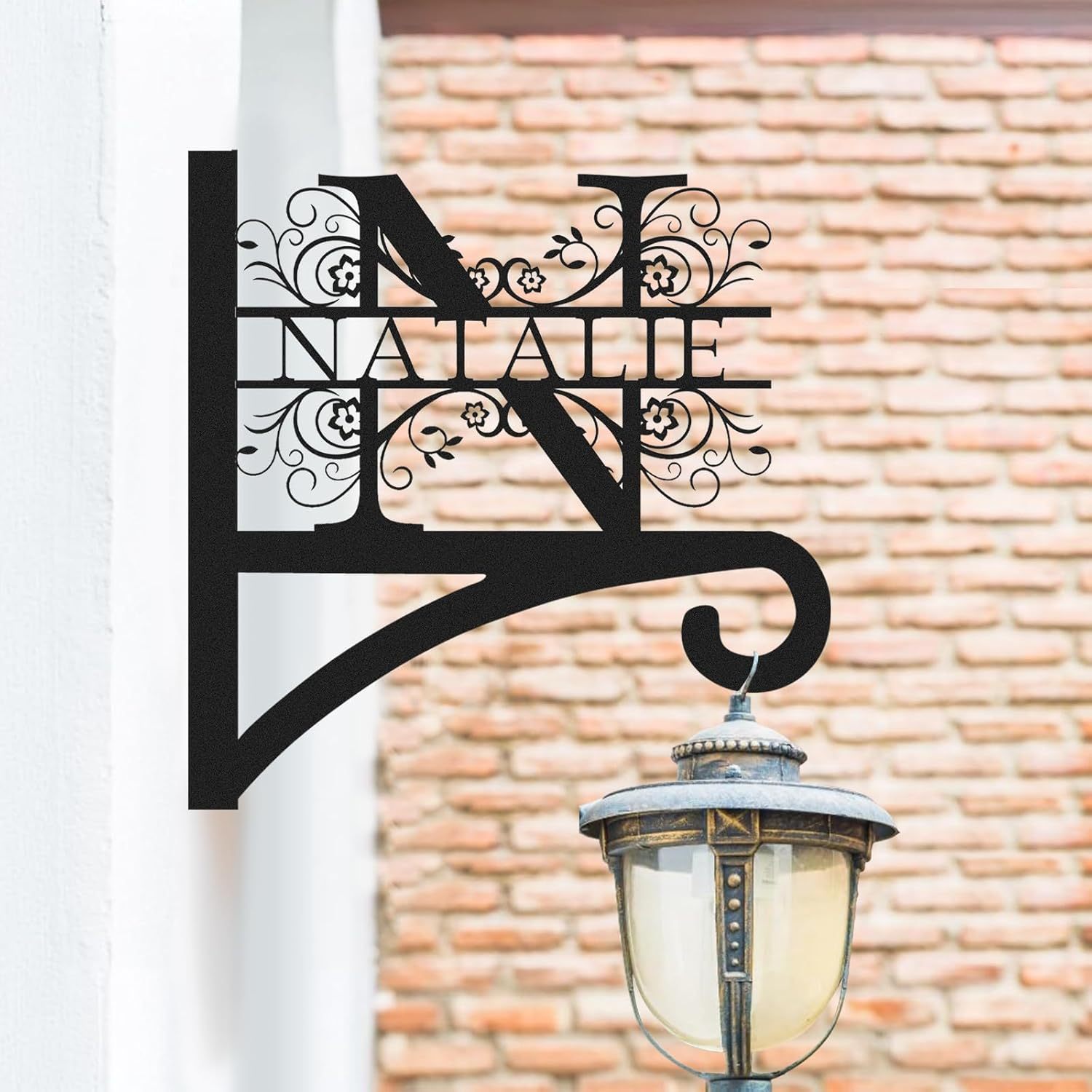 Custom Family Name Hanging Bracket Indoor and Outdoor, Personalized Initials Light Hangers Outdoor-MetalsignX