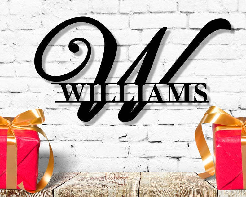 Custom Family Name Metal Sign Initial Sign Metal Monogram Sign Wall Art For Wedding Gift-MetalsignX