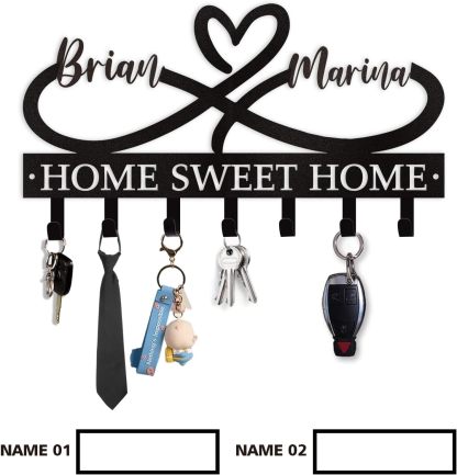Personalized Key Holder for Wall, Custom Metal Deer Cabin Key Hooks with Name-MetalsignX