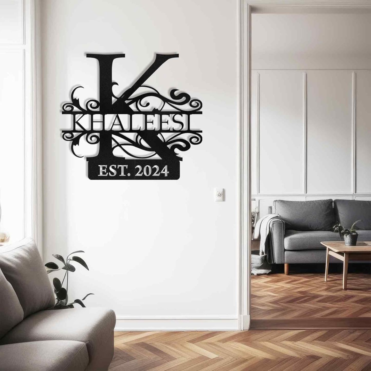 Custom Family Name Metal Sign, Split Letter Monogram Wall Decor, Perfect for Wedding Gifts-MetalsignX