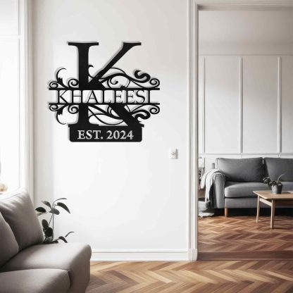 Custom Family Name Metal Sign, Split Letter Monogram Wall Decor, Perfect for Wedding Gifts-MetalsignX