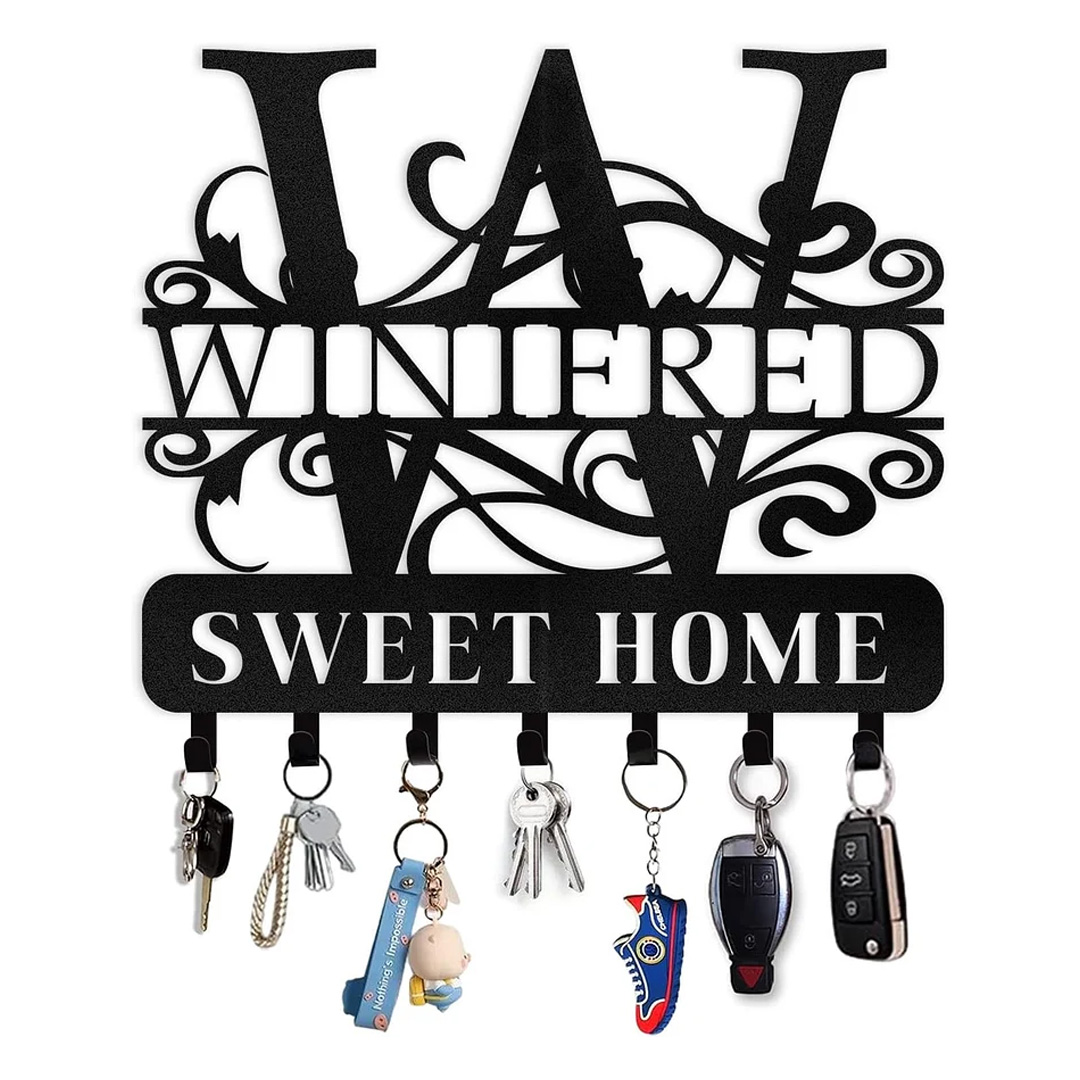 Personalized Key Holder for Wall, Custom Forest Deer Coat Rack Wall Hanging