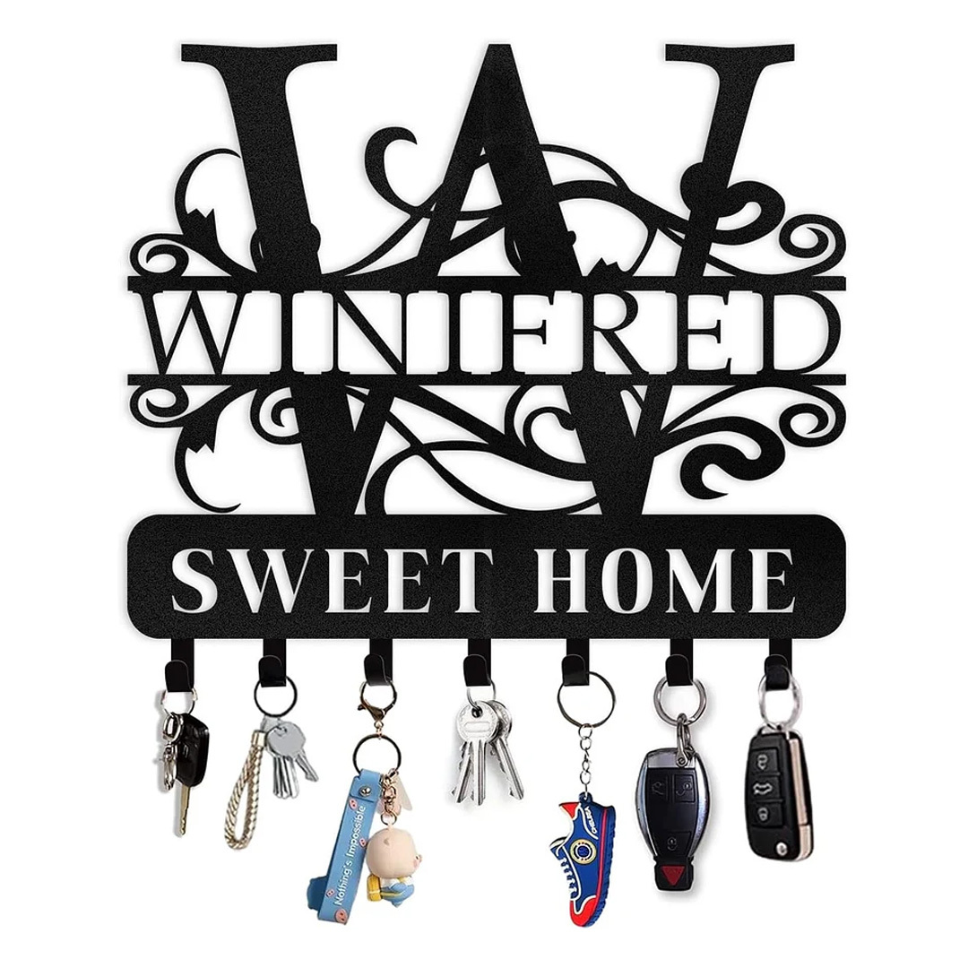 Personalized Key Holder for Wall, Custom Forest Deer Coat Rack Wall Hanging-MetalsignX