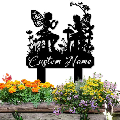 Handcrafted Fairy Garden Stake , Rustic Metal Sign for Magical Yard Spaces-MetalsignX