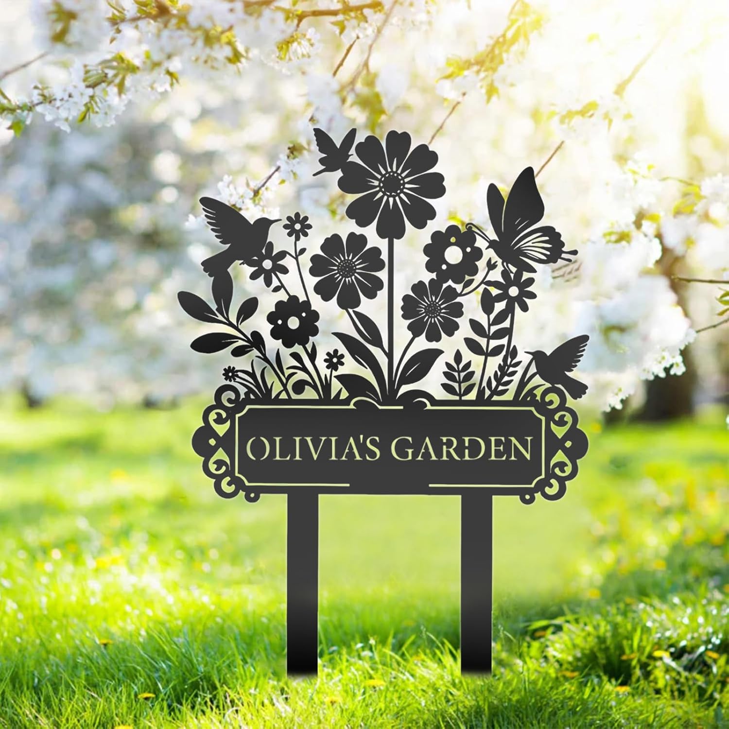 Personalized Garden Name Sign, Custom Sign Outdoor Metal,  Gardening Decor Gifts for Gardeners-MetalsignX