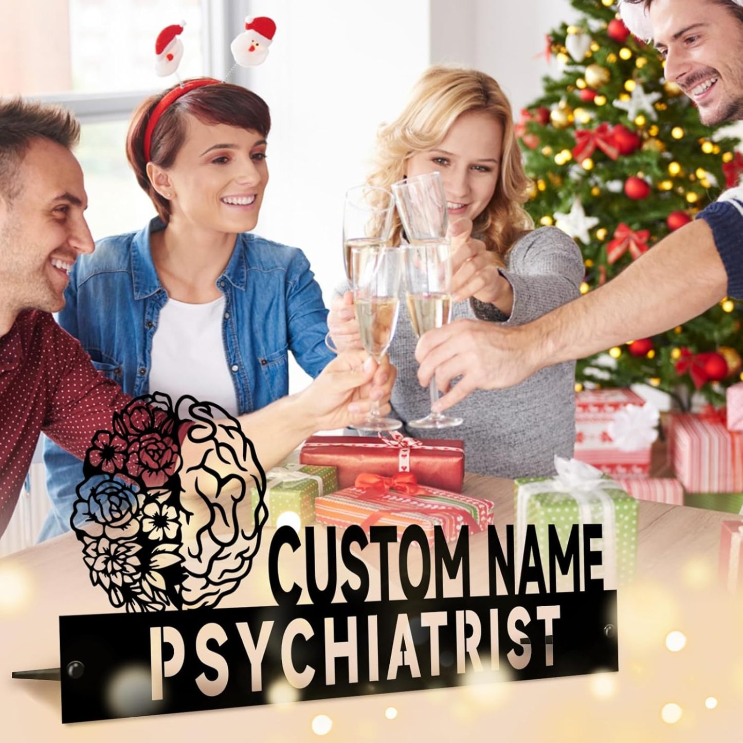  Custom Family Name Plate for Desk, Metal Sign Name Tags, Personalized Desk Accessories-MetalsignX