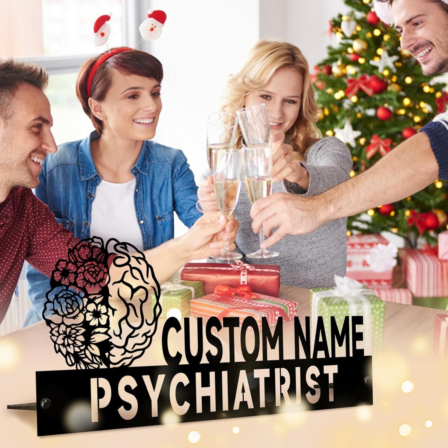  Custom Family Name Plate for Desk, Metal Sign Name Tags, Personalized Desk Accessories-MetalsignX