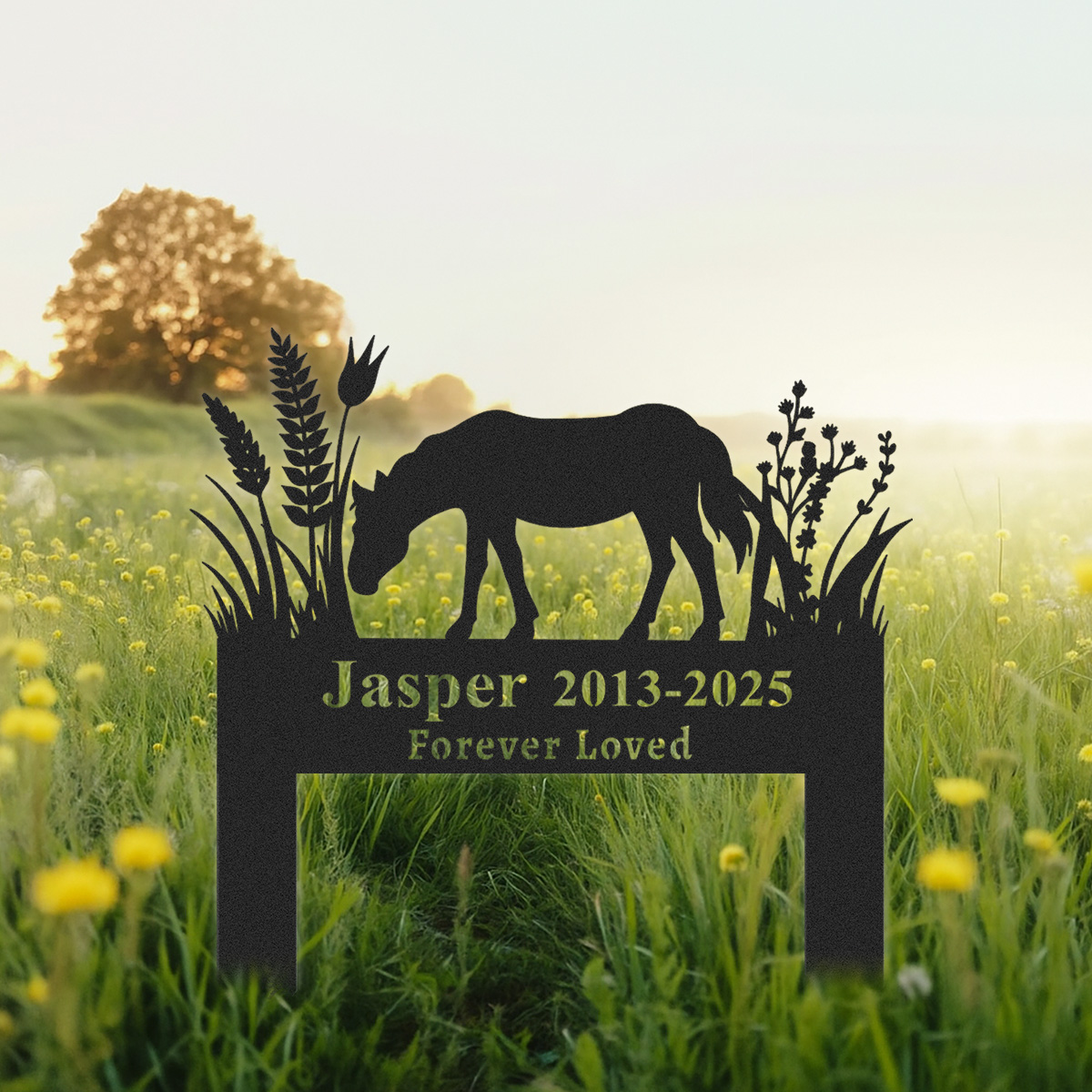 Personalized Horse Memorial Stake,Metal Horse Grave Marker,Custom Horse Name Remembrance Stake,Loss of Horse Gift