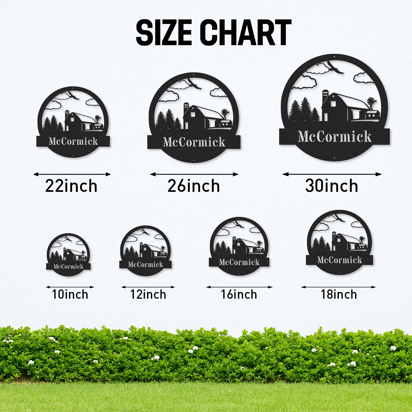 Personalized Farm Metal Barn Sign, Custom Farmhouse Decor, Rustic Outdoor Metal Sign, Barn Wall Art