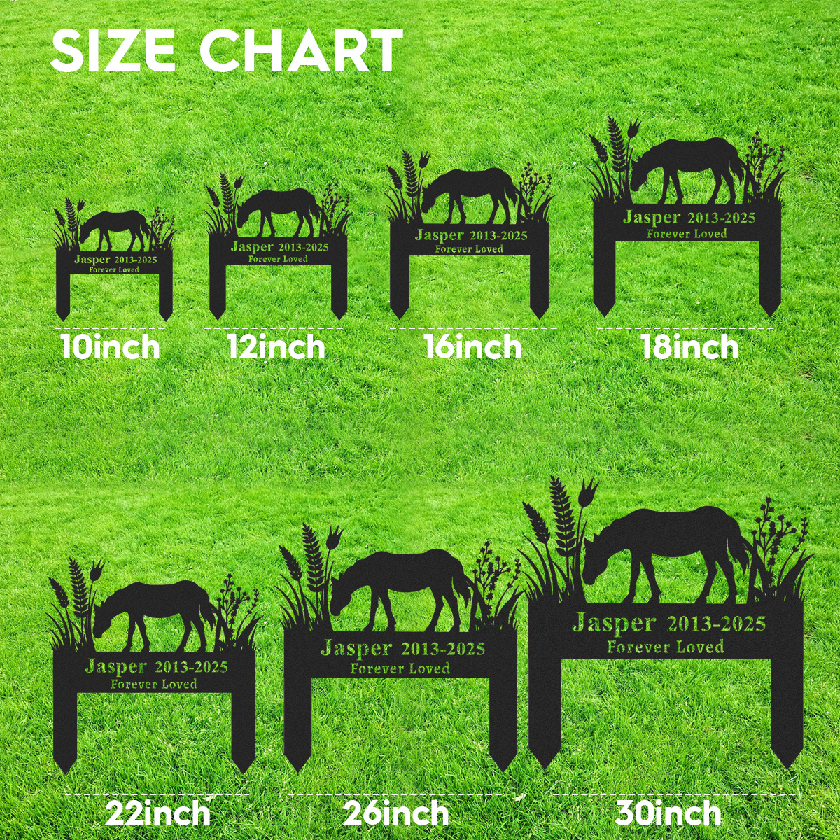 Personalized Horse Memorial Stake,Metal Horse Grave Marker,Custom Horse Name Remembrance Stake,Loss of Horse Gift