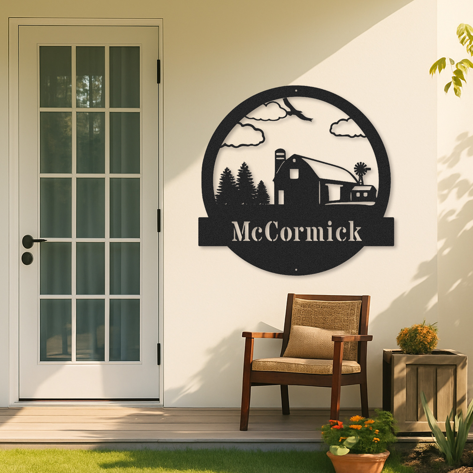 Personalized Farm Metal Barn Sign, Custom Farmhouse Decor, Rustic Outdoor Metal Sign, Barn Wall Art