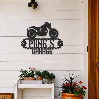 Personalized Motorcycle Sign, Custom Biker Name, Acrylic Garage Decor