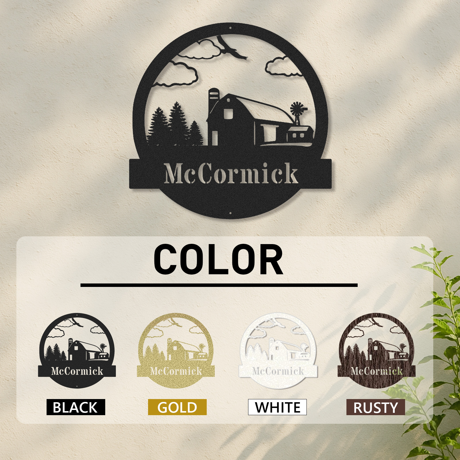 Personalized Farm Metal Barn Sign, Custom Farmhouse Decor, Rustic Outdoor Metal Sign, Barn Wall Art