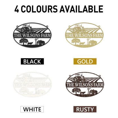 Personalized Farm Gate Metal Sign,Farmhouse Name Sign,Farm Scene Metal Sign,Metal Barn Decor,Farmhouse Decor ,Tractor Wall Art