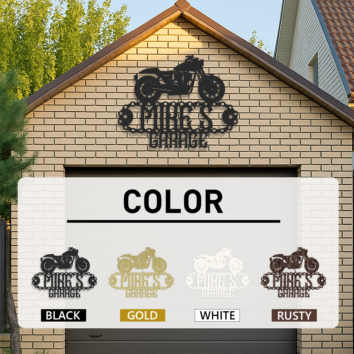 Personalized Motorcycle Sign, Custom Biker Name, Acrylic Garage Decor