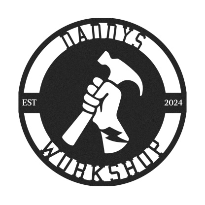 Personalized Daddy's Workshop Metal Sign, Custom Workshop Sign with Hammer Design, Garage Wall Decor, Father's Day Gift for Dad or Grandpa