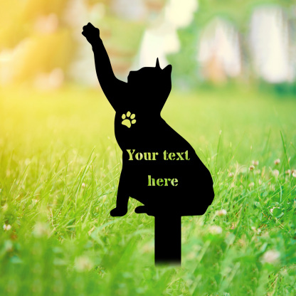 Custom Cat Memorial Stake Personalized Cat Memorial Plaque with Stake Cat Grave Marker Cat Memorial Gift