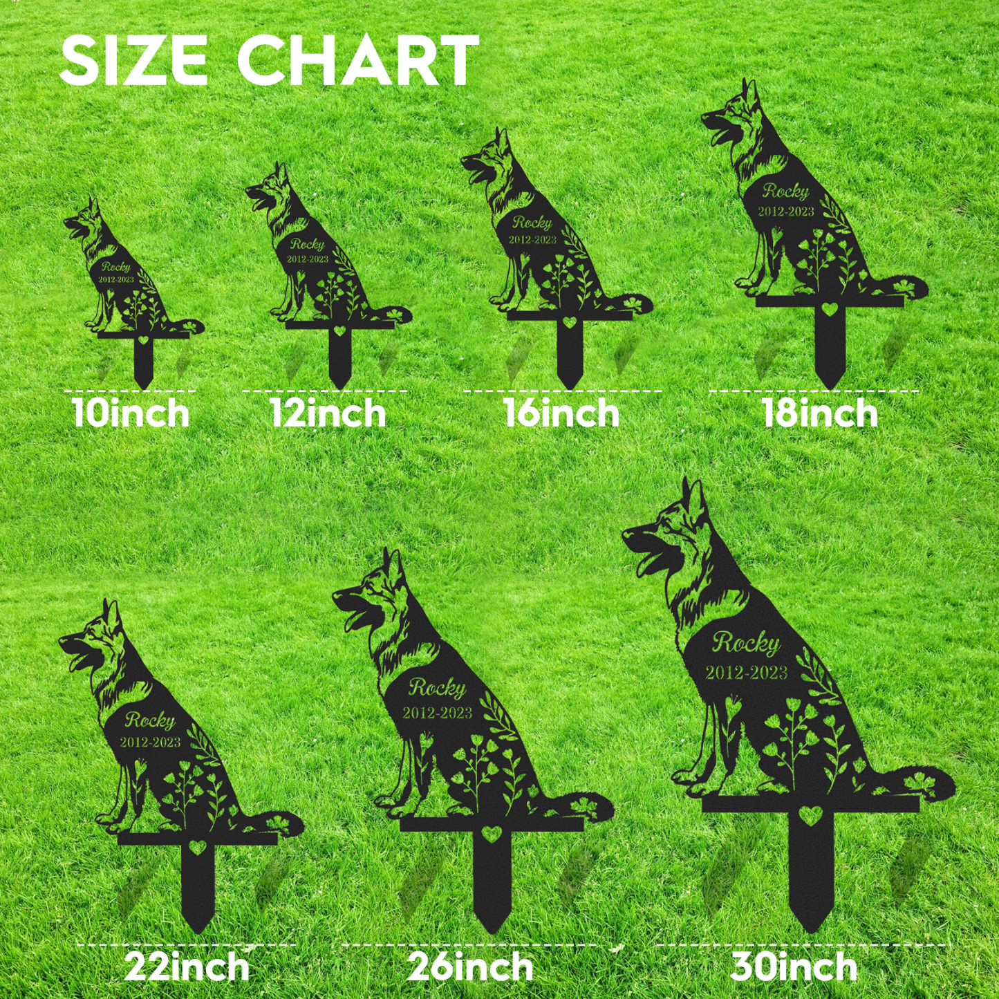 German Shepherd Garden Stake Sign,Personalized Dog Memorial Stake,Metal Stake,German Shepherd,Pet Grave Marker,Pet Loss Gift,Garden Deco