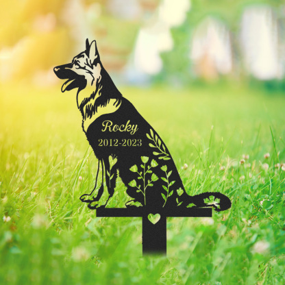 German Shepherd Garden Stake Sign,Personalized Dog Memorial Stake,Metal Stake,German Shepherd,Pet Grave Marker,Pet Loss Gift,Garden Deco