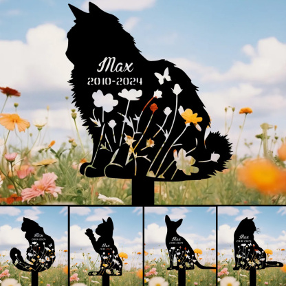 Custom Cat Memorial Stake, Cat Grave Marker, Cat Breed Metal Sign, Pet Memorial Gift, Cat Memorial Plaque