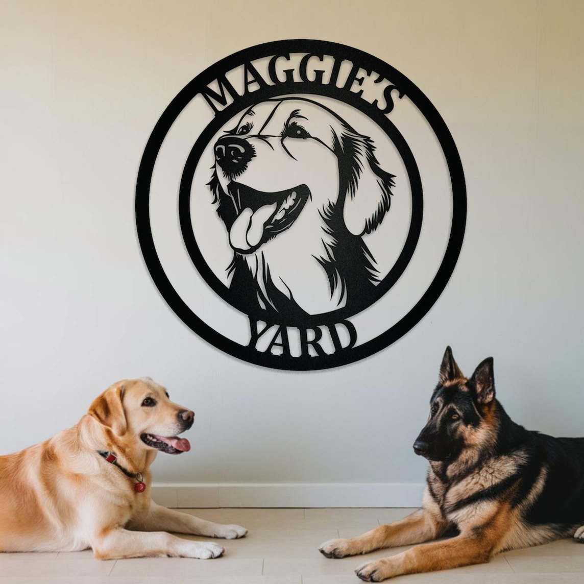 Personalized Dog Name Sign, Custom Metal Pet Sign for Labrador, French Bulldog, Corgi