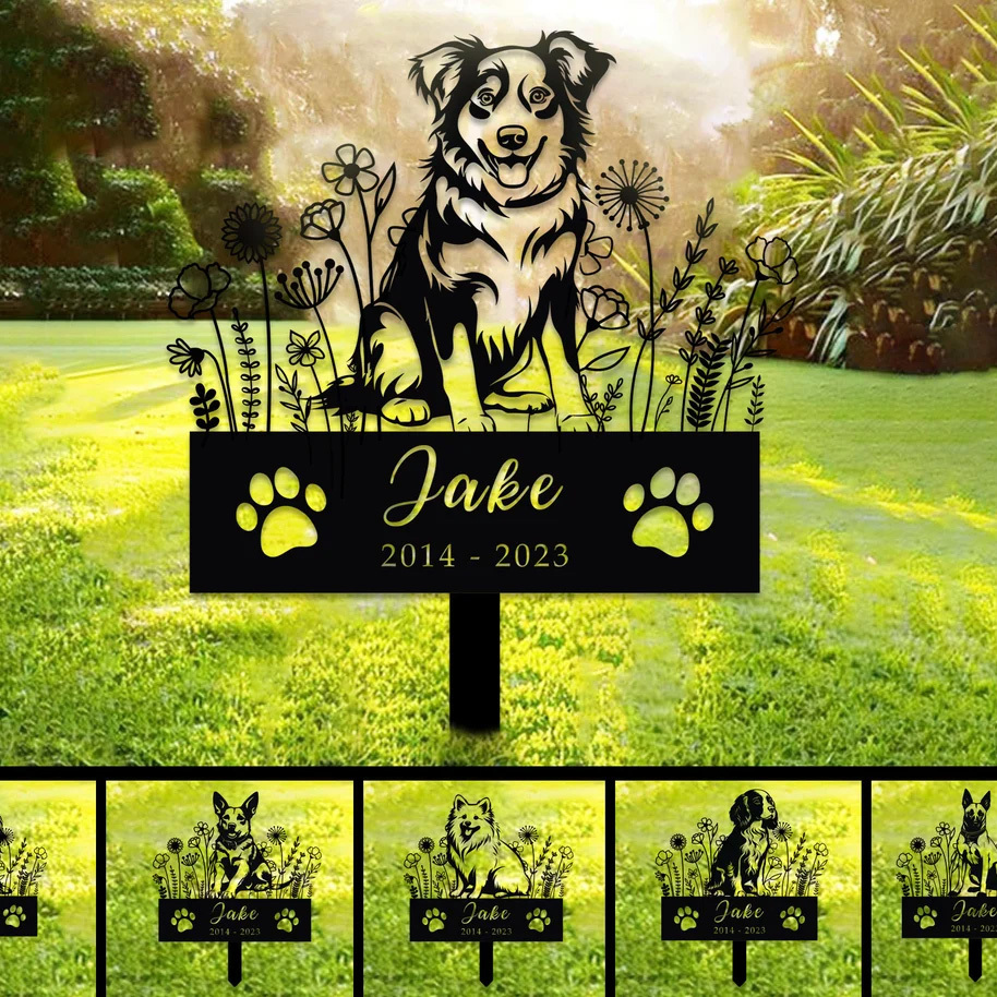 Custom Dog Memorial Stake, Pet Design Garden Sign, Gift for Pet, Dog Grave Marker, Personalized Dog Garden Sign, Pet Loss Gift
