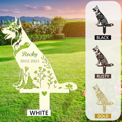 German Shepherd Garden Stake Sign,Personalized Dog Memorial Stake,Metal Stake,German Shepherd,Pet Grave Marker,Pet Loss Gift,Garden Deco