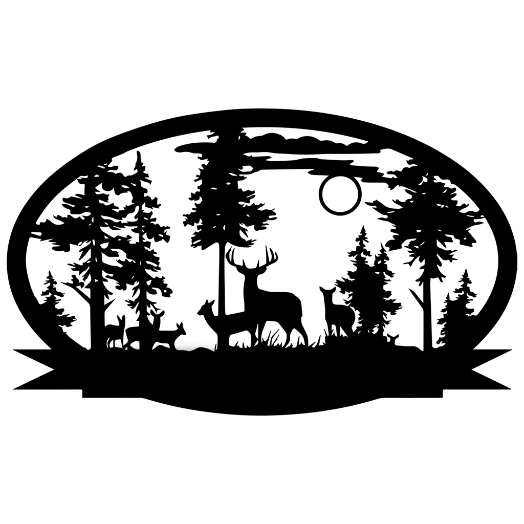 Deer Metal Cabin Sign