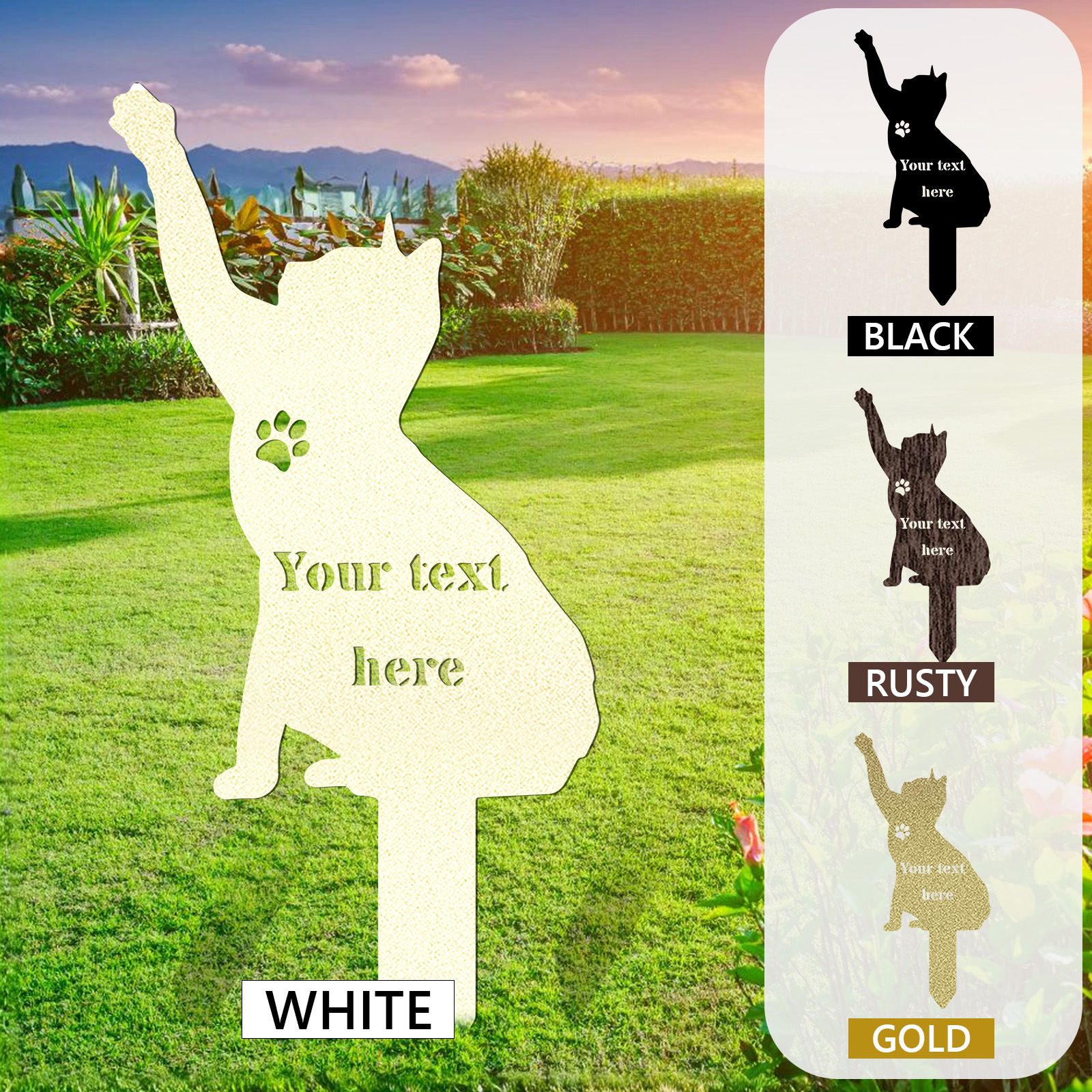 Custom Cat Memorial Stake Personalized Cat Memorial Plaque with Stake Cat Grave Marker Cat Memorial Gift